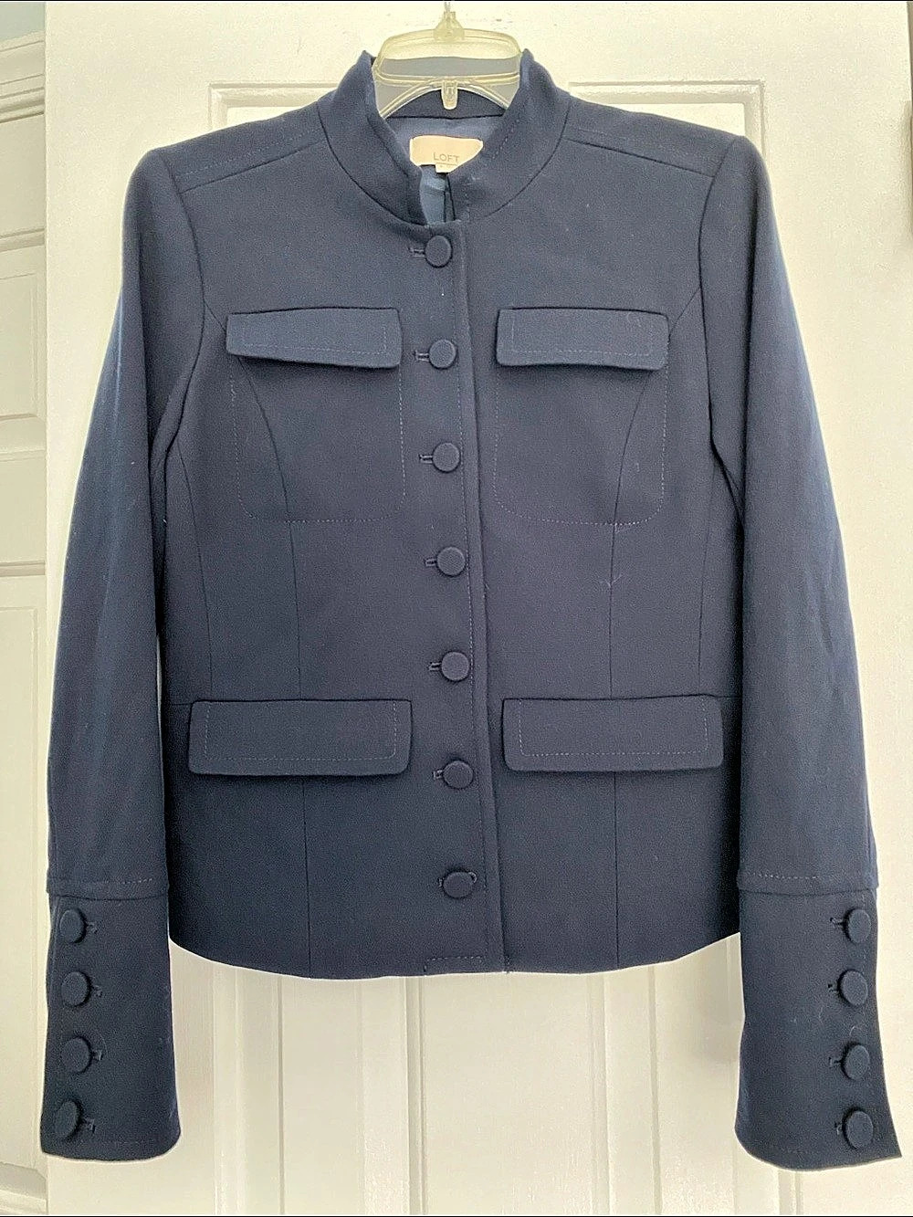 LOFT Military Style Blazer in Blue Like New